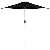 7.5ft Outdoor Patio Market Umbrella With Hand Crank  Black