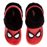 Marvel Avengers Spiderman Fuzzy Fleece Lined Clogs for Boys Winter Warm Plush Garden Shoes