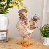 Spring Chicken Figure - 15.75" - Brown and Orange