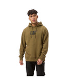 Fleece Cat Logo Pullover Hoodie Military Olive