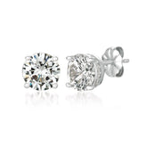 Royal Brilliant Cut Stud Earrings Finished in Pure Platinum