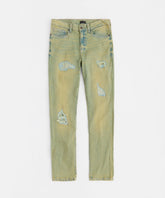 Men's Skinny Repaired Denim Pants - Vintage Blue