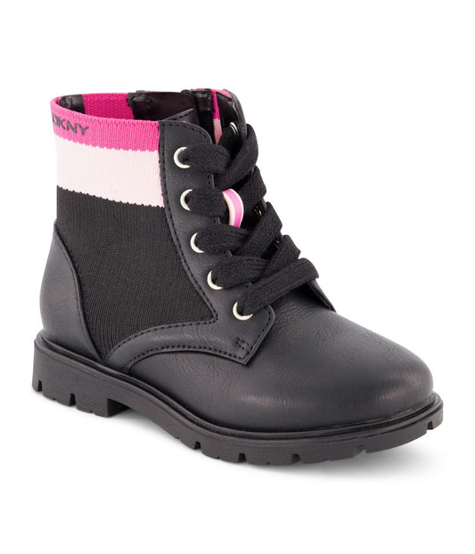 Moto Boot With Pop Color Black