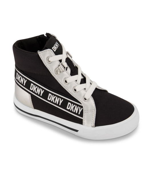 High Top With Pop Reapeated Logo Black