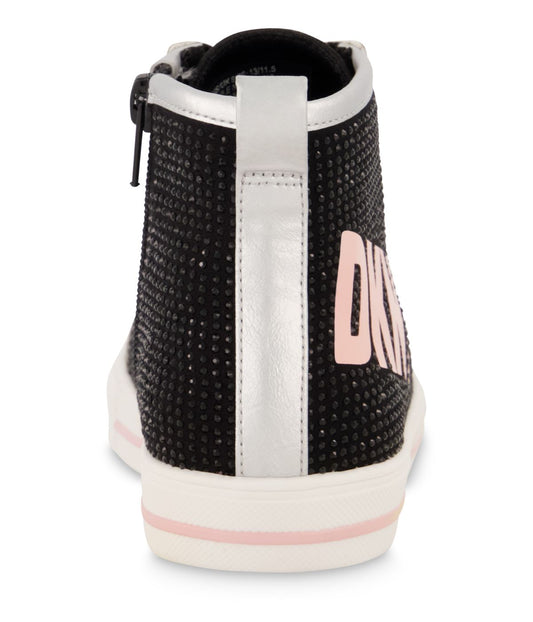 High Top Snaker With All Over Crystals Black