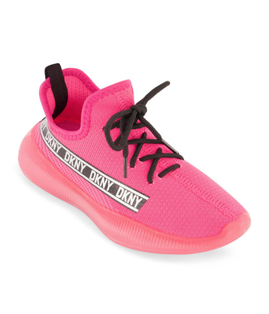 Slip On Knit Sneaker With Translusive Outsole Pink