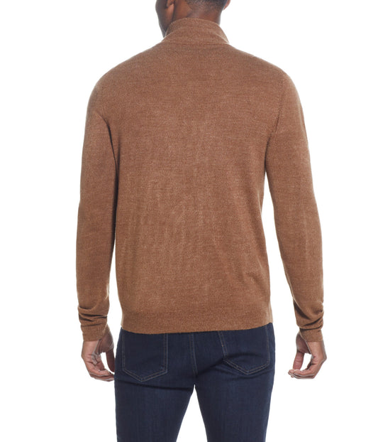 Soft Touch Waffle 1/4 Zip Sweater Almond Heather