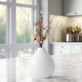 33" Cream White and Pink Artificial Spring Floral Pick