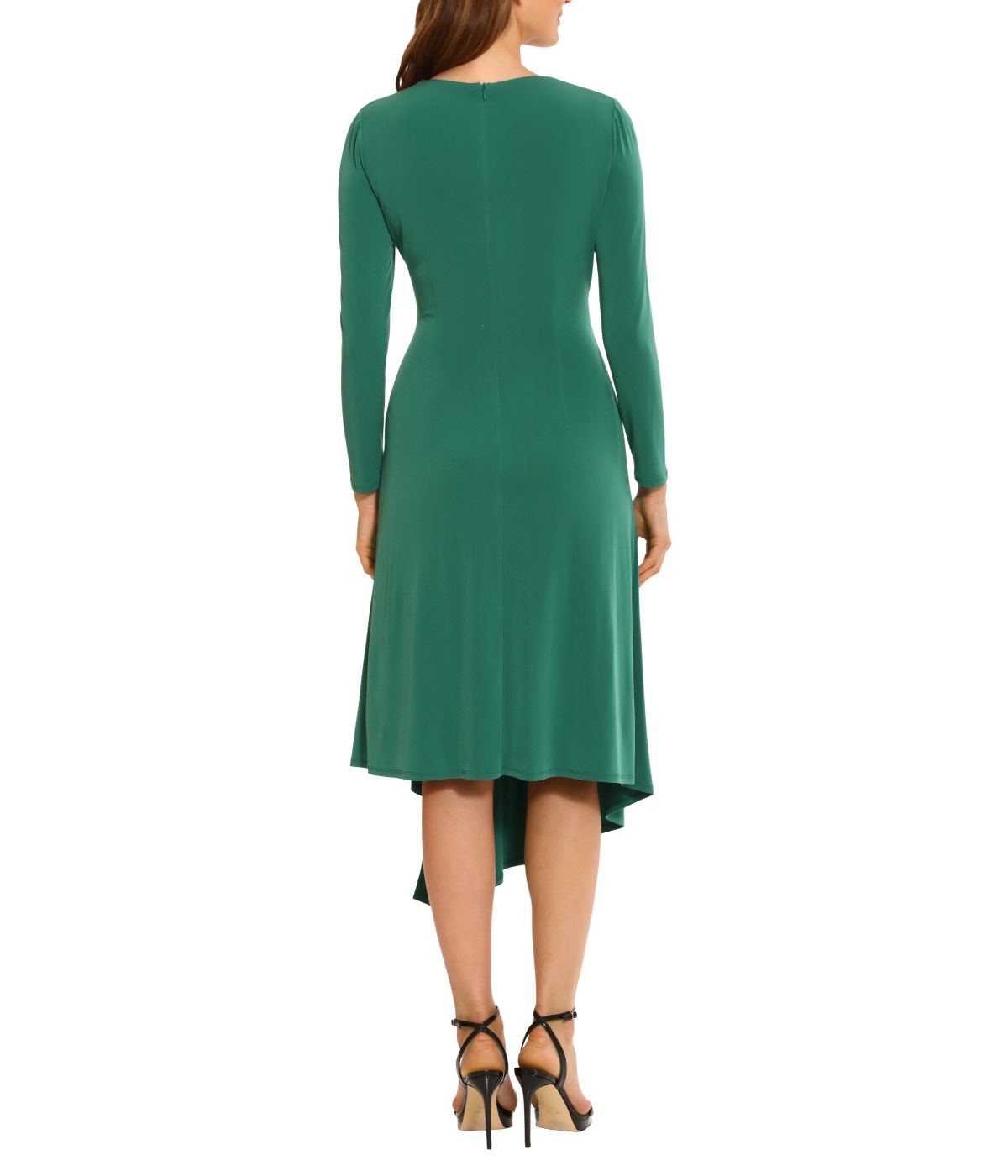 Long Sleeve Asymmetrical Dress Evergreen