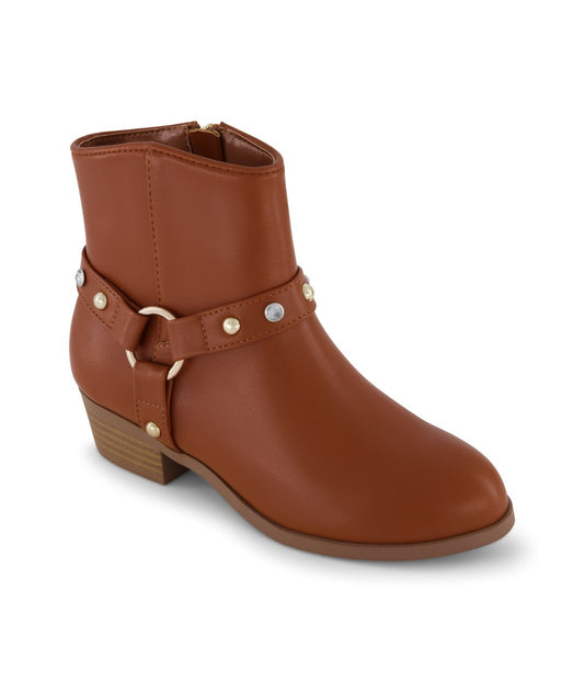 Layla Harness Ankle Western Boot 1 Cognac