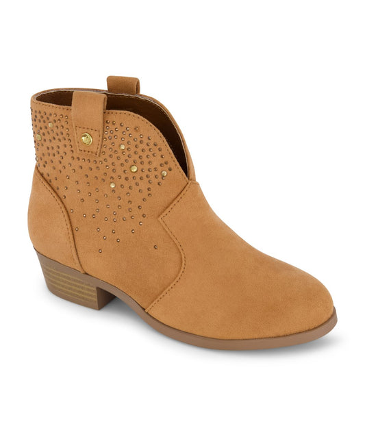 Layla Dip Western Ankle Boot Cognac