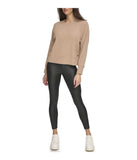 Andrew Marc Women's Brushed Rib Pullover Camel