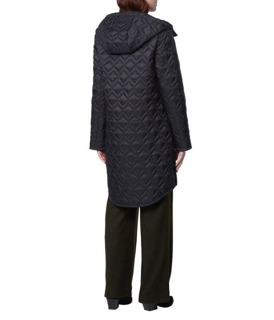 Rialto Attached Hood Double Diamond Quilts Black