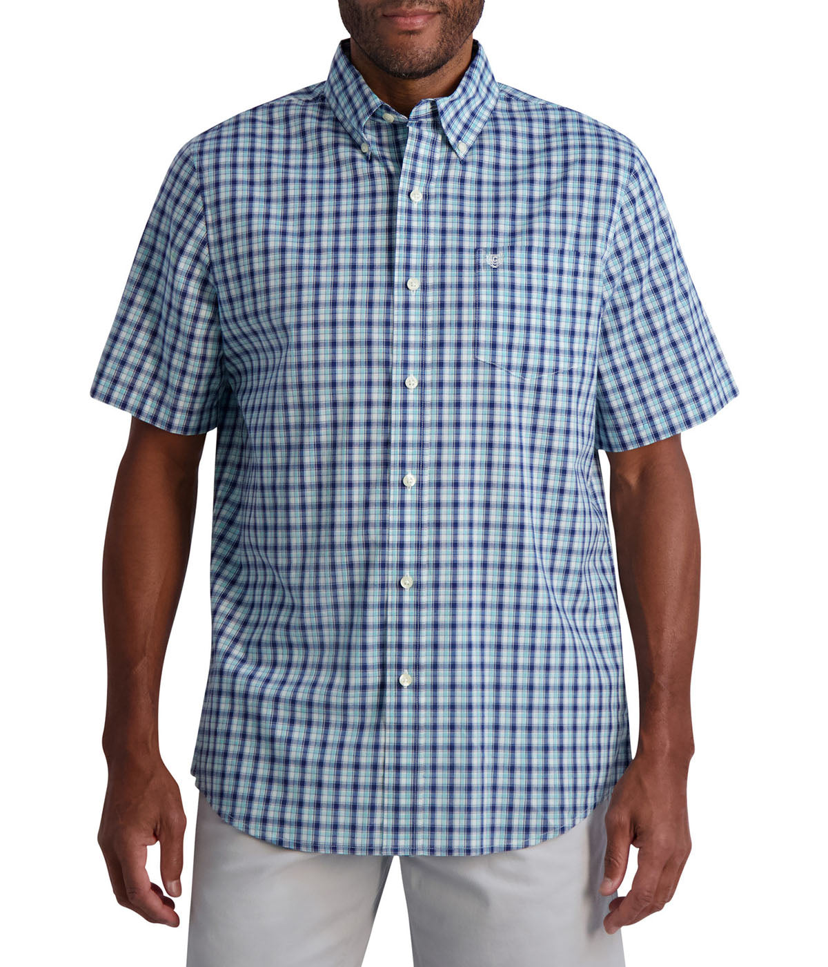 Chaps Chaps Men's Short Sleeve Recycled Poly Stretch Woven Shirt Chaps Chaps Men's Short Sleeve Recycled Poly Stretch Woven Shirt