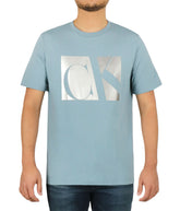 Short Sleeves Matte Metallic Monogram Tee