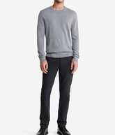 Long Sleeve Solid Extrafine Merino Crew 14Gg Gray