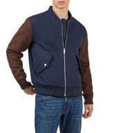 Color Block Wool Bomber