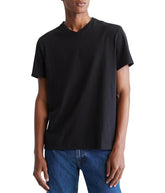 Short Sleeves Smooth Solid V-Neck Tee