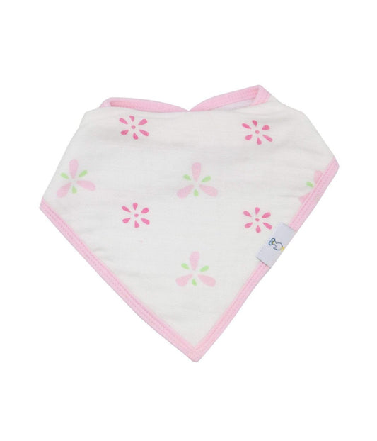 Watermelon Popsicle and Flowers Pink 2 Pack Muslin & Terry Cloth Bib Set White/Pink/Green