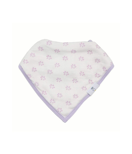 Blueberries and Flowers Lavender2 Pack Muslin & Terry Cloth Bib Set White/Purple/Green