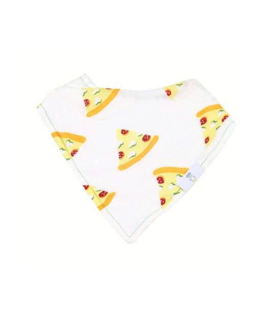 Slice Slice Baby and Pizza 2 Pack Muslin & Terry Cloth Bib Set White/Yellow/Red/Green
