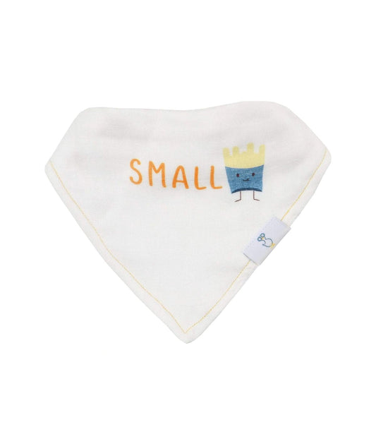 Small Fry and Burgers and Fries 2 Pack Muslin & Terry Cloth Bib Set White/Blue/Yellow/Red