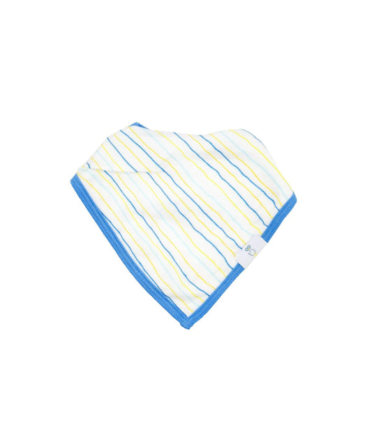 Stripes and Rain Drops 2 Pack Muslin & Terry Cloth Bib Set White/Blue/Yellow/Gray