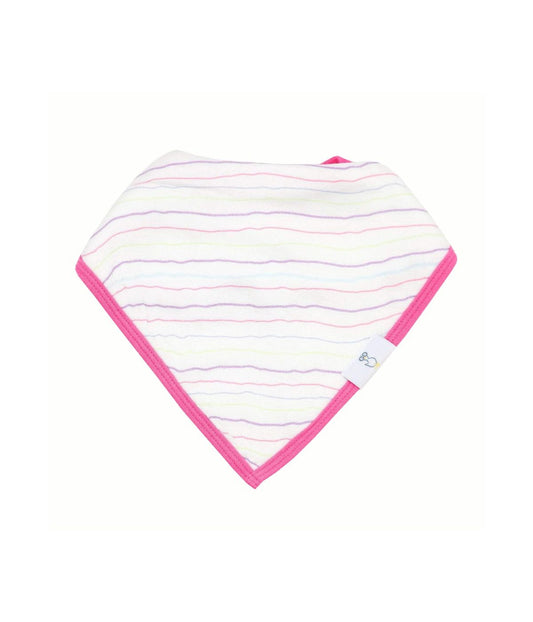 Stripes and Stars 2 Pack Muslin & Terry Cloth Bib Set White/Pink/Purple/Yellow/Blue
