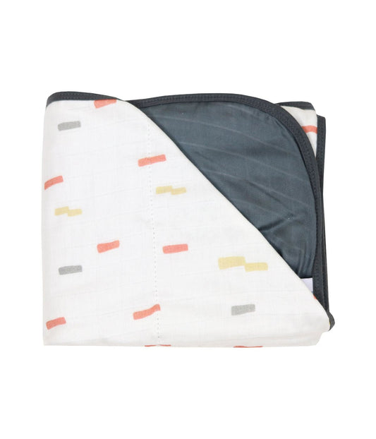 Bamboo Muslin Quilted Blanket Gray/Terracota/Yellow