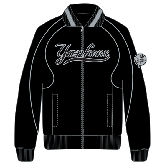 Mens Big And Tall Team Logo Nylon Zipper Midweight Jacket - New York Yankees