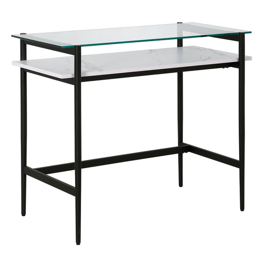 Aben 36'' Wide Desk with Faux Marble Shelf