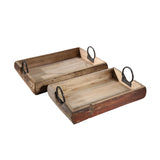 Set of 2 Wood Trays 1