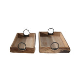 Set of 2 Wood Trays 1