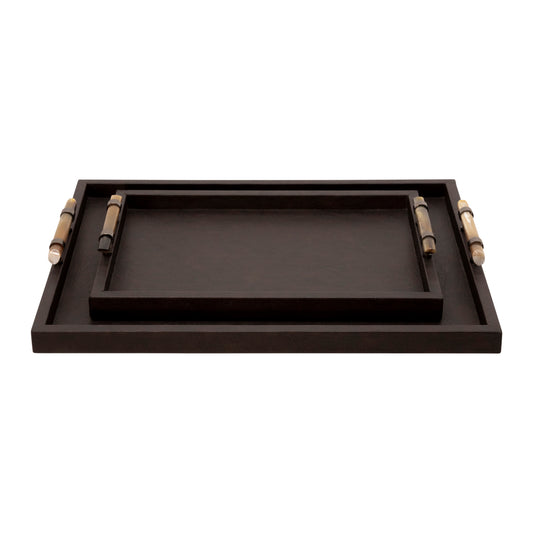 Faux Leather Trays Set of 2