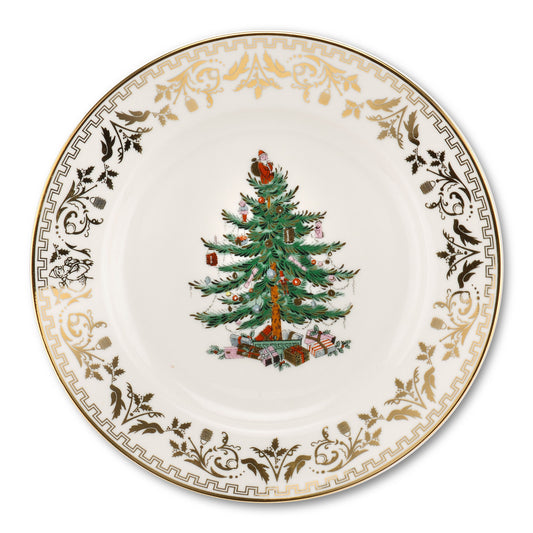 Christmas Tree Gold Salad Plate Set of 4