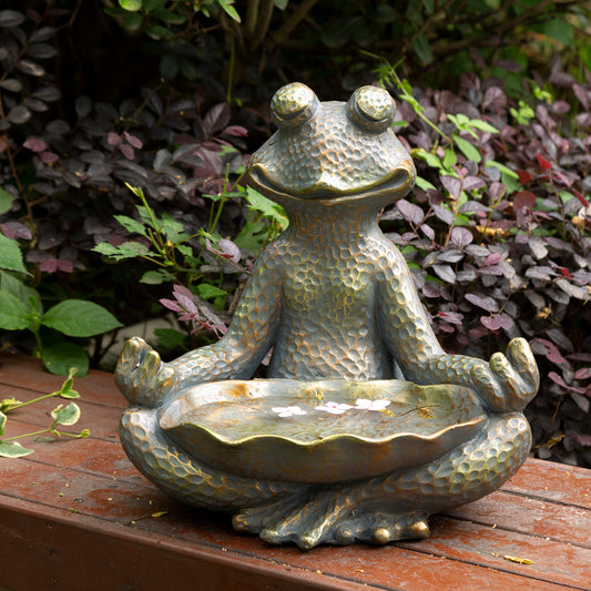 Bronze Yoga Frog Statue