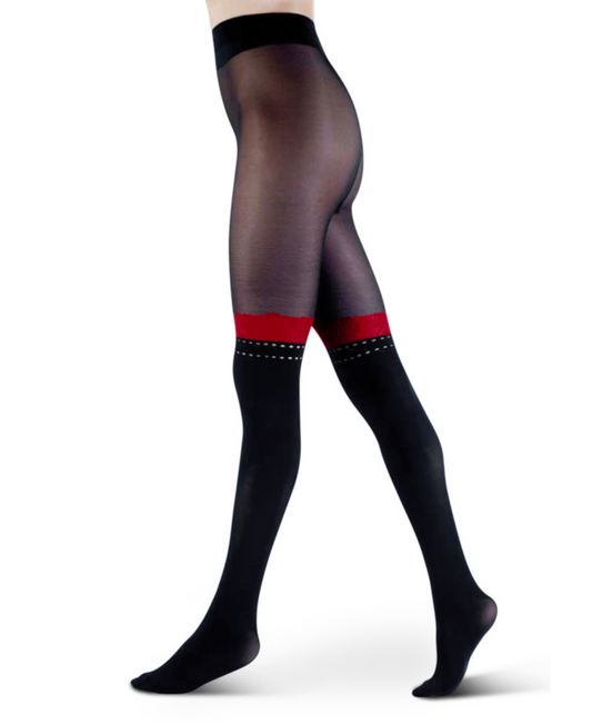LECHERY OVER-THE-KNEE STRIPE PRINT TIGHTS