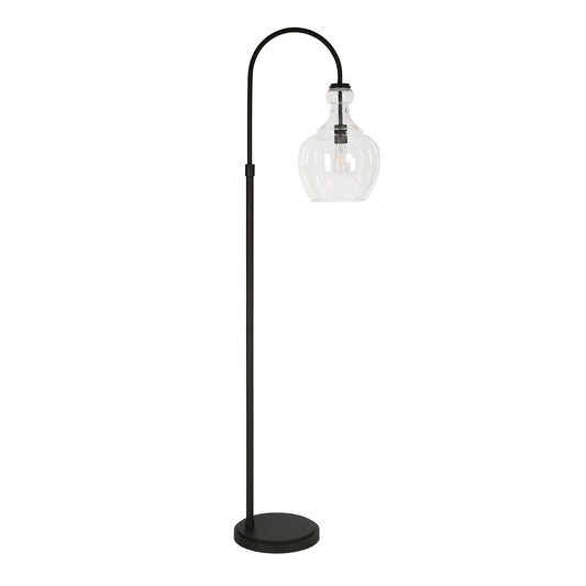Verona 70" Tall Arc Floor Lamp with Seeded Glass Shade