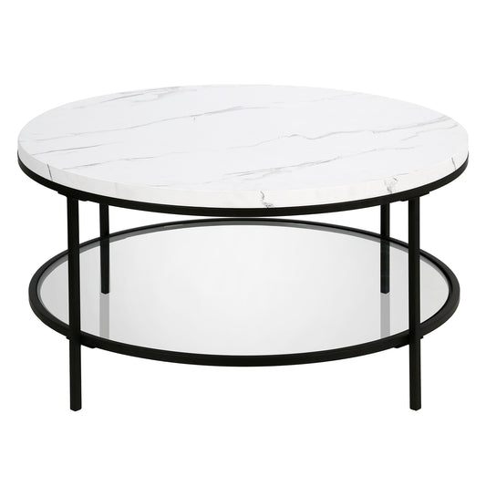 Padmore 36'' Wide Coffee Table with Faux Marble Top
