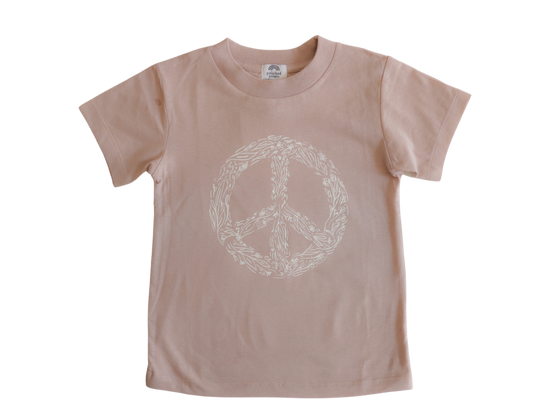 Floral Peace Sign Cotton T-Shirt
