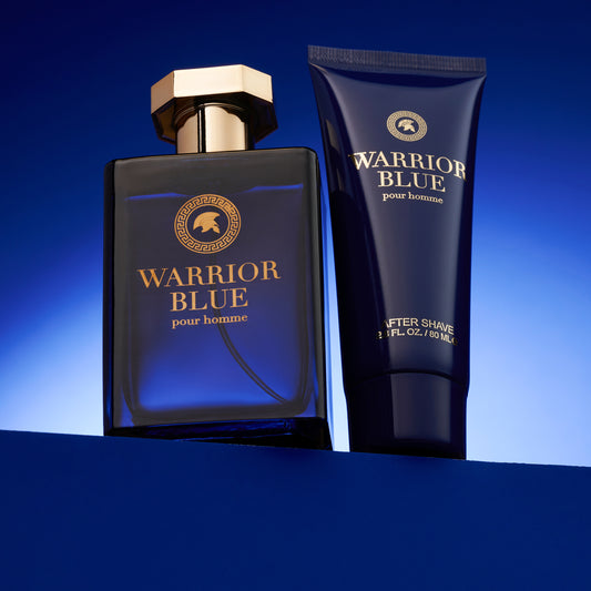 Warrior Blue Bath and Body Gift Set - Mens Home Spa Pampering Package