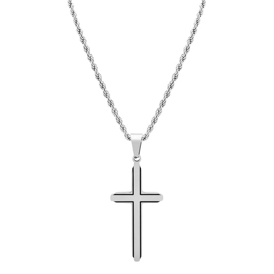 Rope Chain with Cross Pendant Necklace
