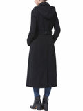Women's Lea Hooded Full Length Long Wool Coat