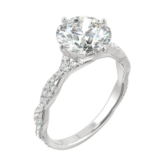 Charles & Colvard 2.30cttw Moissanite Twisted Band Engagement Ring