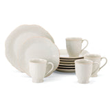 French Perle 12-Piece Plate & Mug Dinnerware Set