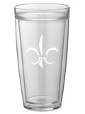 Pastimes Fleur-de-lis Doublewall Insulated Drinking Glass Set of 4