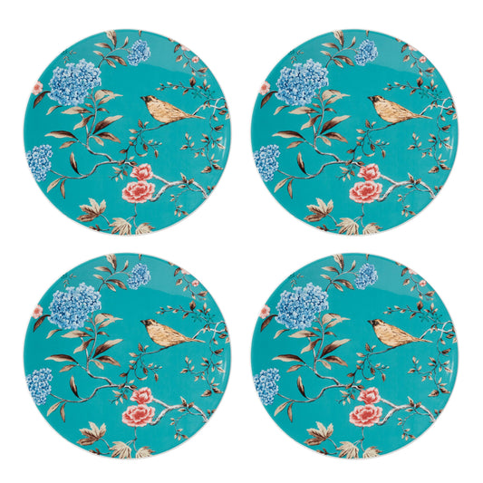 Sprig & Vine Turquoise Accent Plates Set of 4