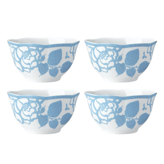 Butterfly Meadow Cottage Cornflower Rice Bowls Set of 4