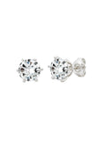 Solitaire Brilliant Stud Earrings - 6 prong Finished