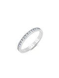 Clear Hand Set Cubic Zirconia Eternity Band Engagement Ring Finished